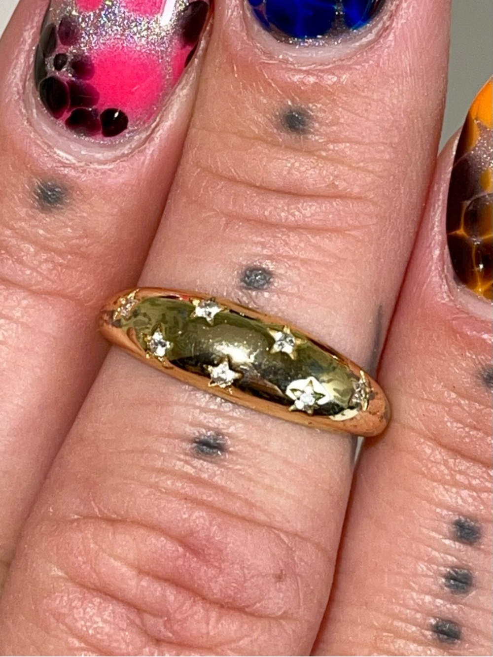 18k Gold Filled Dome Star Ring